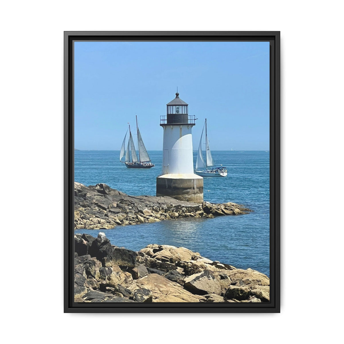 Coastal Lighthouse Canvas Framed Print (original photograph by Kind River Studio)