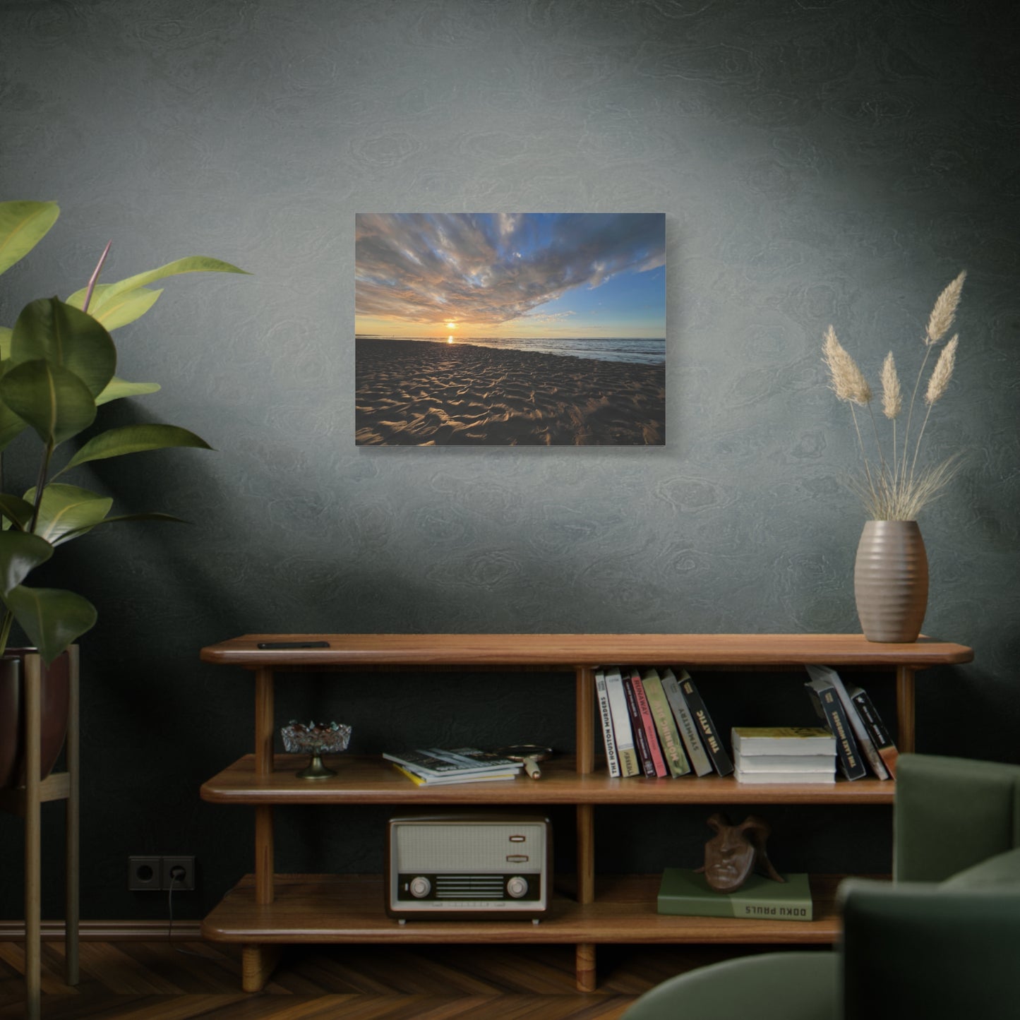 Canvas Print - Sunset Beach Textured Seascape Cape Cod (original photograph by Kind River Studio)