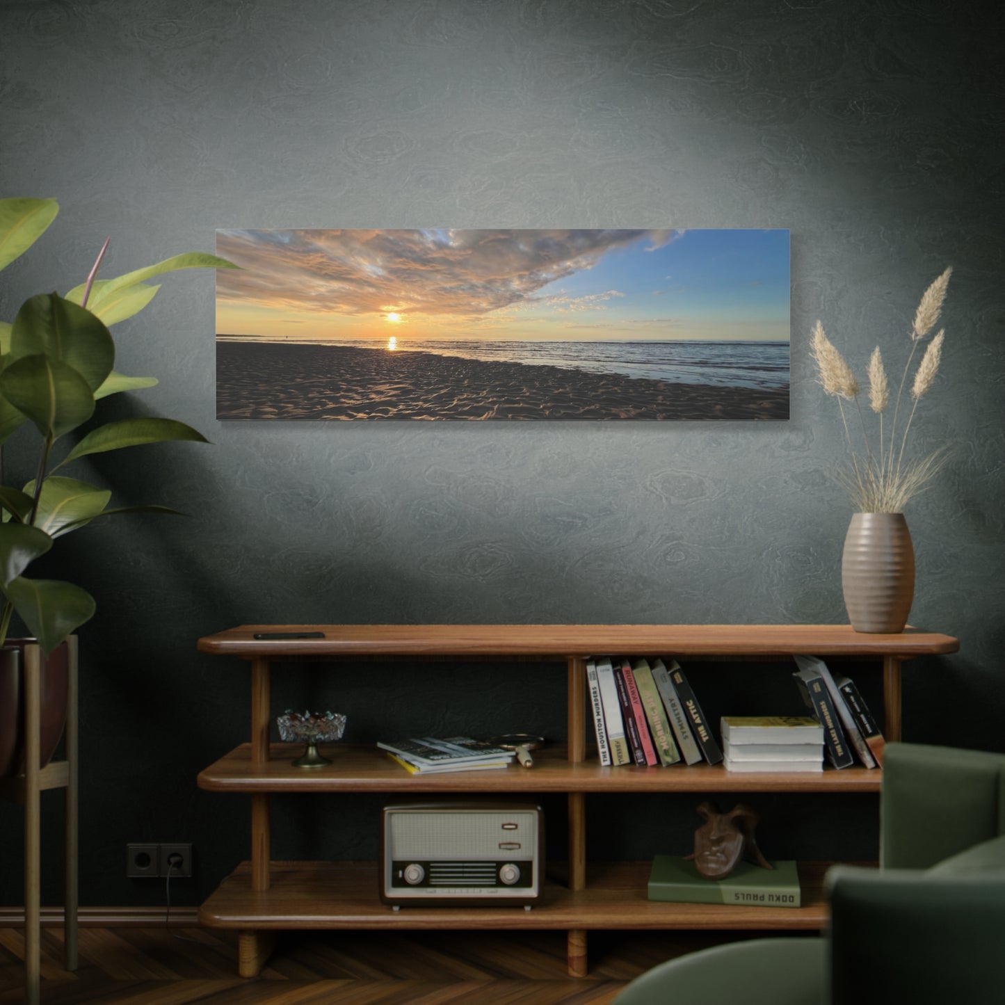 Canvas Print - Sunset Beach Textured Seascape Cape Cod (original photograph by Kind River Studio)