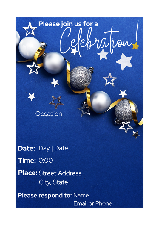 Customizable Invitation - Celebrate (Starry Blue) | Digital Download Only