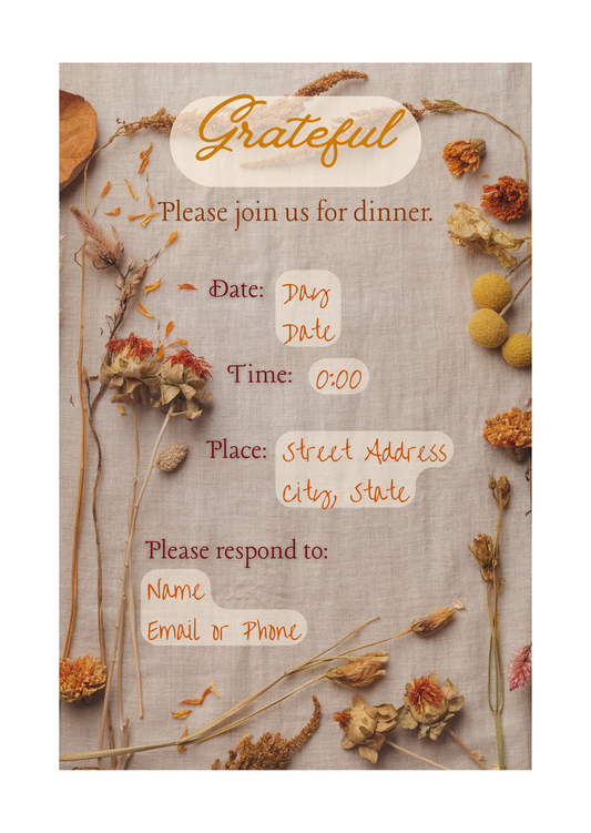 Customizable Invitation - Grateful | Digital Download Only